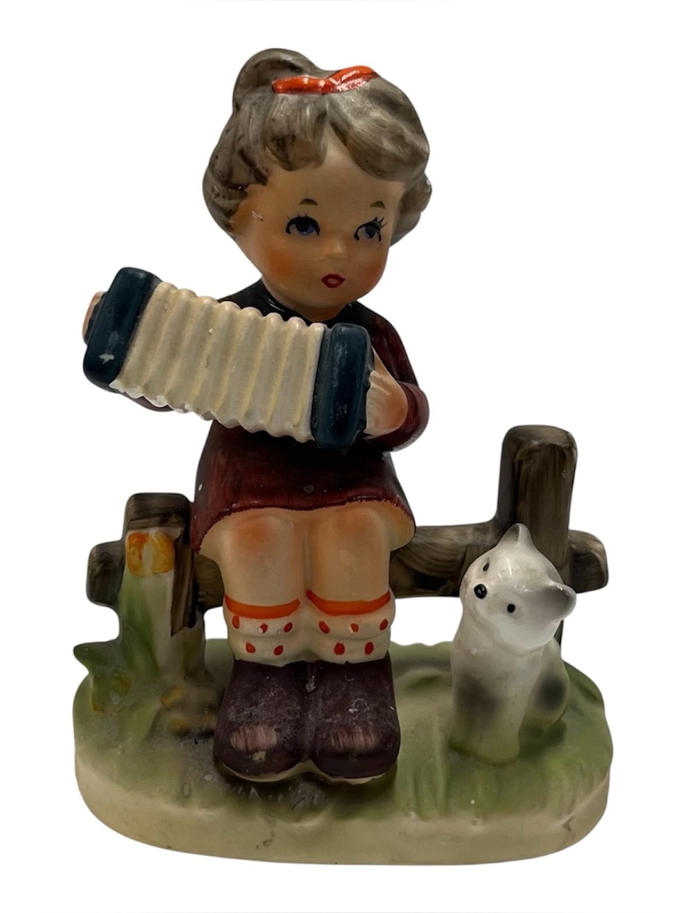 Vintage Napcoware Girl Playing Accordion figurine